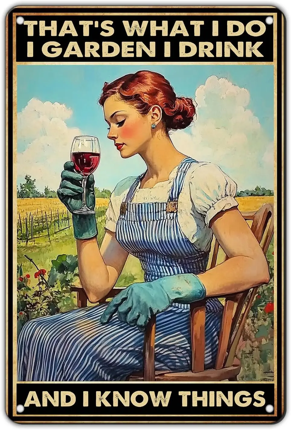 Gardening Girl Vintage Gardening Tin Sign That's What I Do I Garden Sign for Home Garden Greenhouse Living Room Bedroom Deco