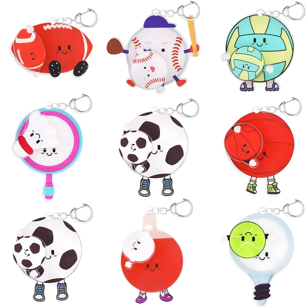 6 個ランダムカラフルなミニフィジェットフィンガースピナー回転キーホルダースポーツスタイル指先スピナーストレスリリーフ感覚おもちゃ