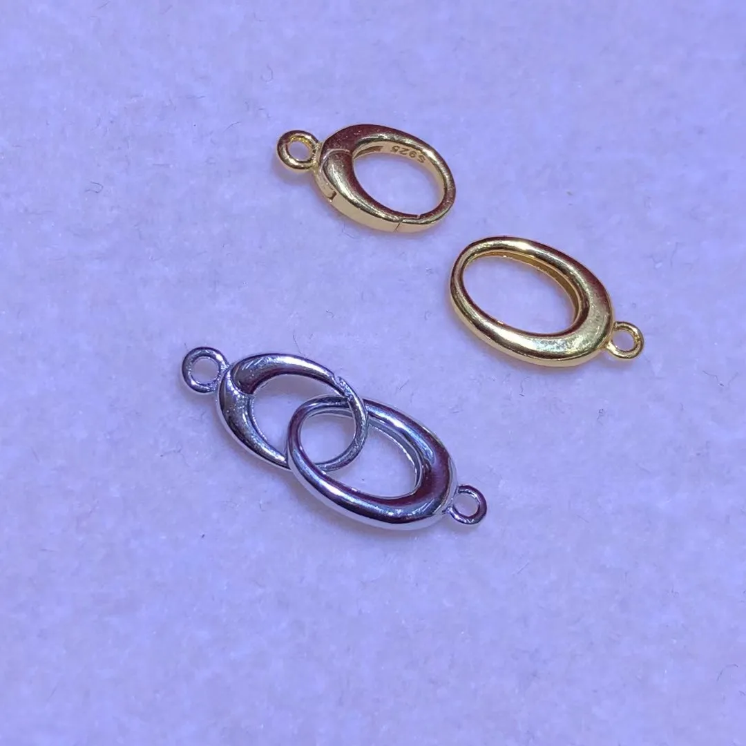 

Wholesale DIY 925 Sterling Silver Necklace Bracelet Clasp Hook Accessories for 5-12mm Pearls 5pcs/lot