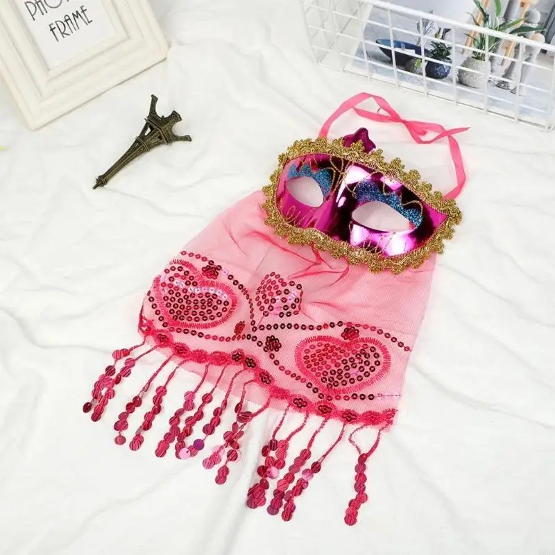 B95F Mặt nạ nửa mặt bí ẩn có mạng che mặt cho nữ Mặt nạ hóa trang cho nữ Mặt nạ công chúa