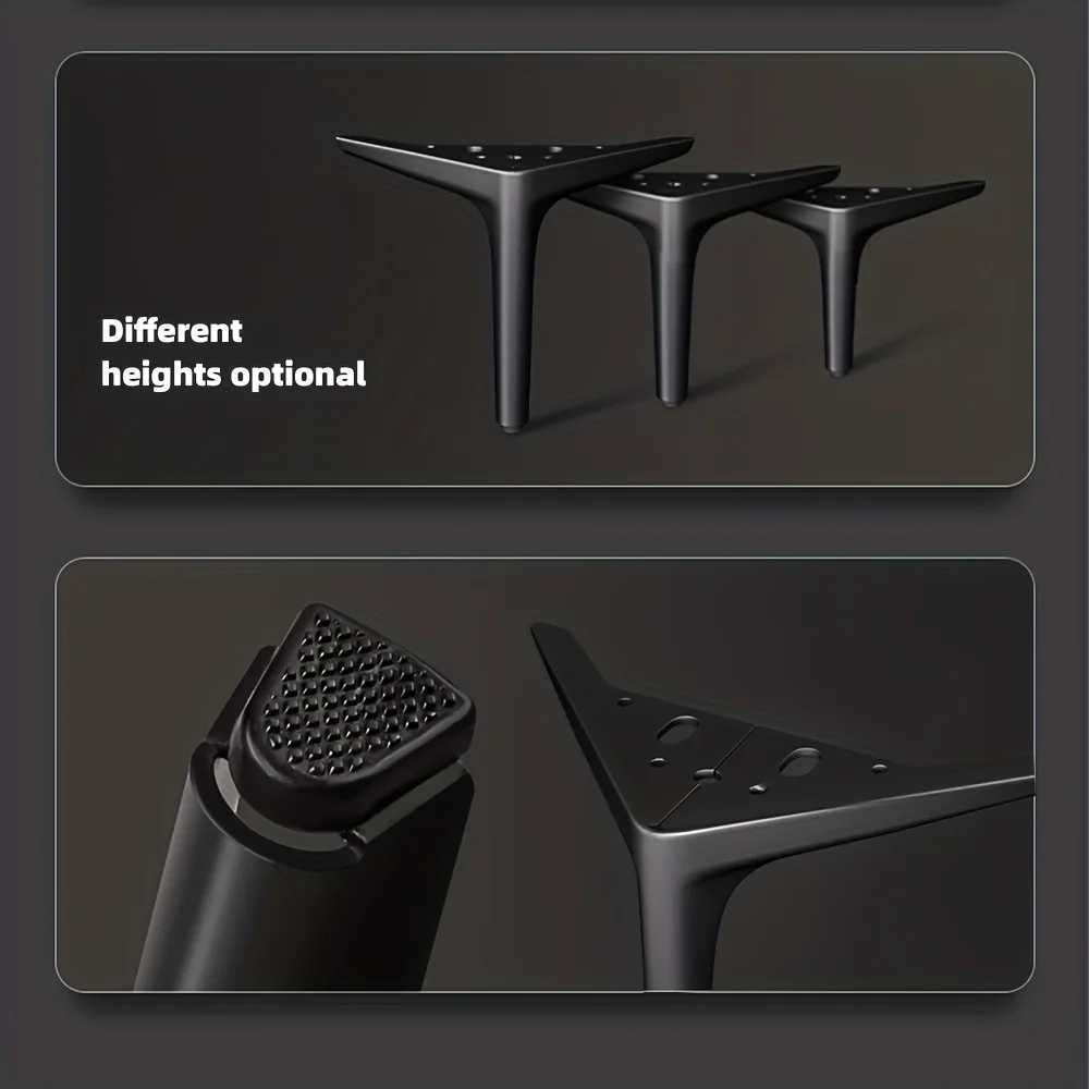 Upgrade with Ease: 4pcs Durable Metal Furniture Legs for Sofas, Beds, Tables - Modern, Easy DIY Install & Versatile