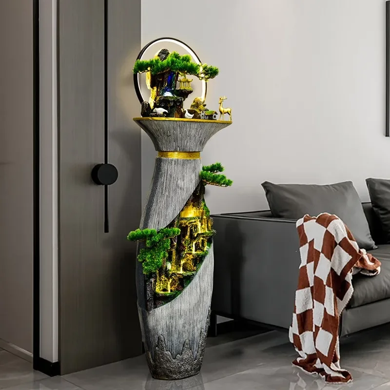 for Fountain Entry Water Feature Feng Shui Wheel Rockery Living Room Entrance Ornament Floor Decoration Housewarming Gift New