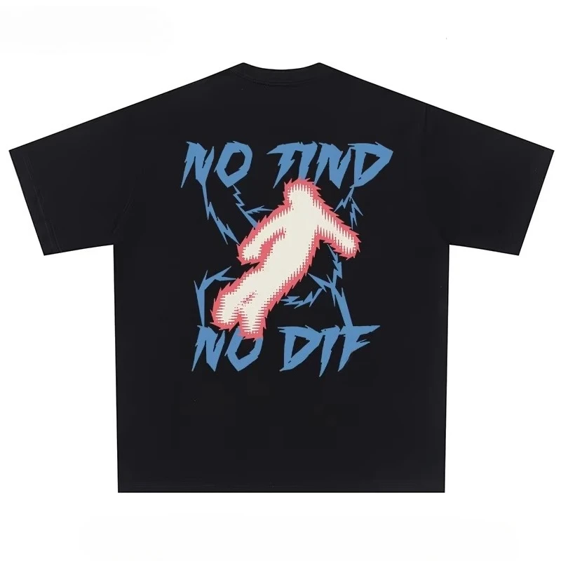 2026 Pixel Human Figure Lightning Graphic T Shirt Jagged Gothic Text Print Oversized Unisex Streetwear Short Sleeve Tops