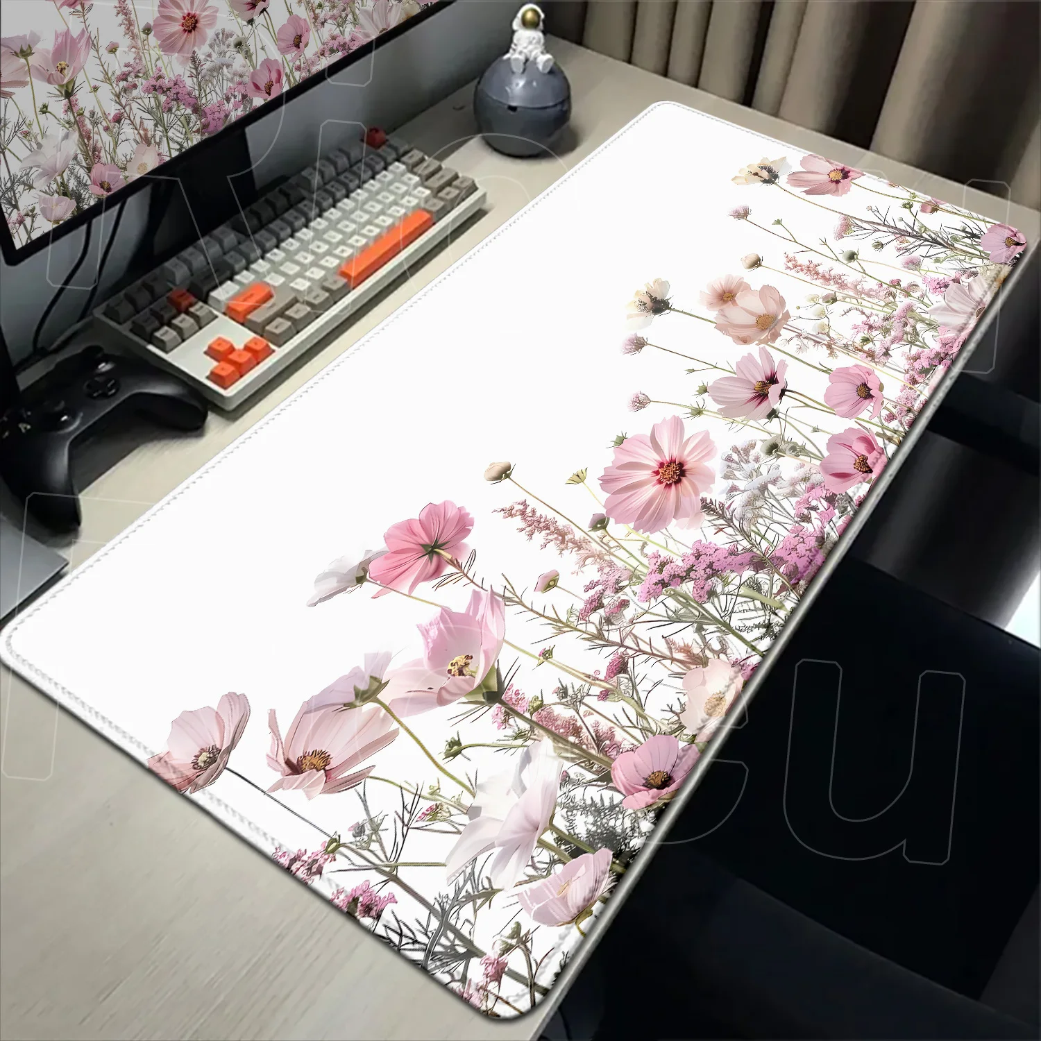 

New Kawaii Cute Mouse Pad Gaming Green Plant Flower Aesthetics Computer Mousepad Playmat Rubber Office Carpet Computer Mice Pad