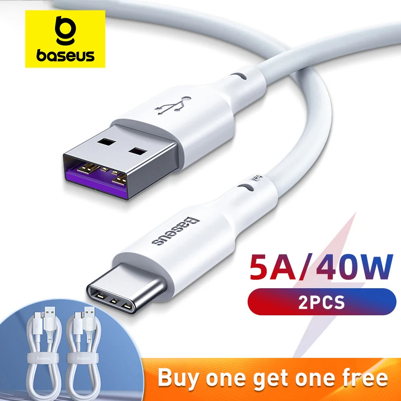 Baseus 고속 충전 USB C타입 케이블, 화웨이 데이터 코드 충전기, 샤오미 10 프로 9 용, 5A