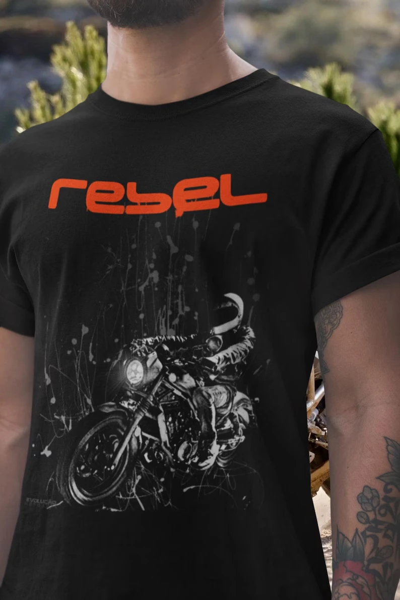Rebel 500 300 T Shirt CMX Cruiser Bobber Motorcycle Tee Custom Bike Rider Graphic Top Urban Style Cotton T-shirt Unisex