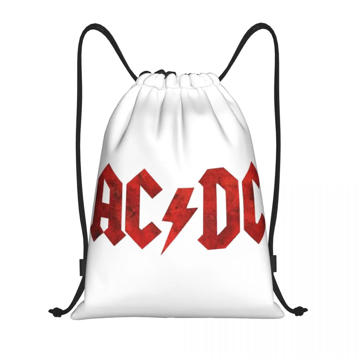 

AC - DC Rock Music Band Jagged Logo Backpacks Casual Drawstring Bundle Pocket Shoes Bag Book Bags for Man Woman Students