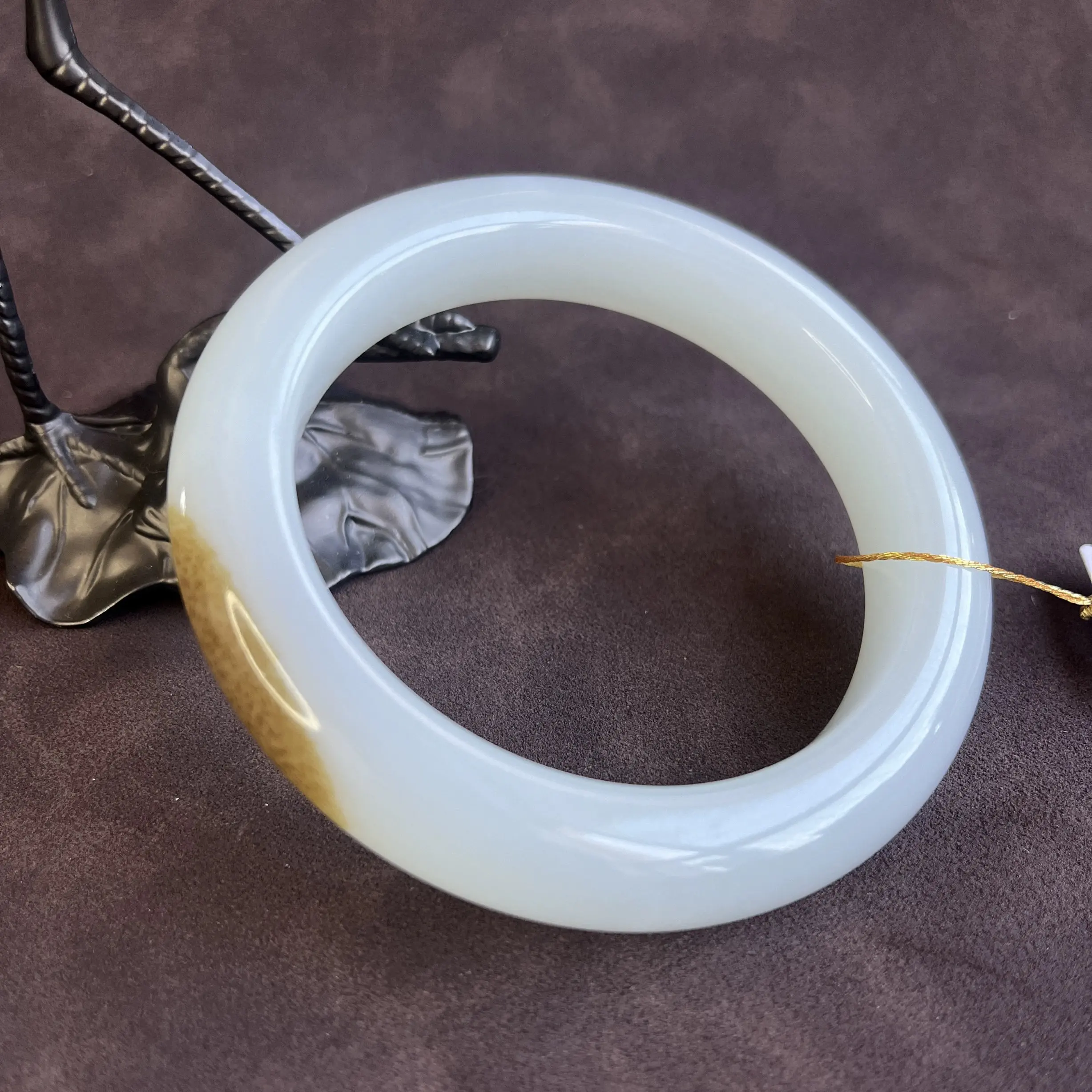 

Myanmar jadeite bracelet sugar white jade suet jade natural jade