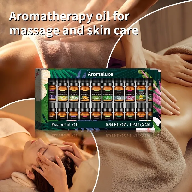 20 Kinds Aromatherapy Essential Oils Set Natural Plant Extract Lavender Rose Sage Jasmine Reed Diffuser Oils Home Fragrance