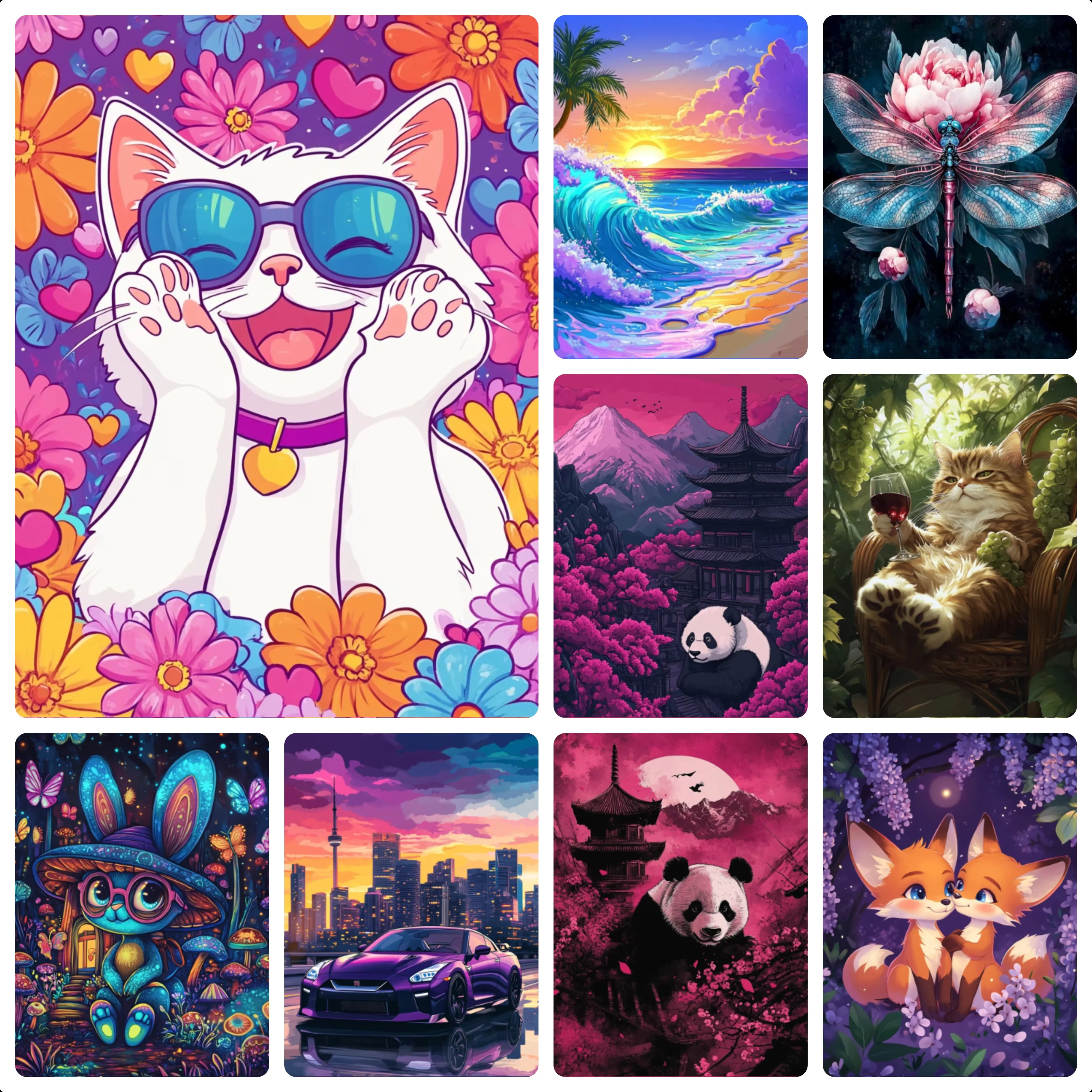 Colorful Cartoon Animals And Landscapes Jigsaw Puzzle 500/1000/1200/2000PCS Whimsical Animal Art DIY Home Ornament Festival Gift