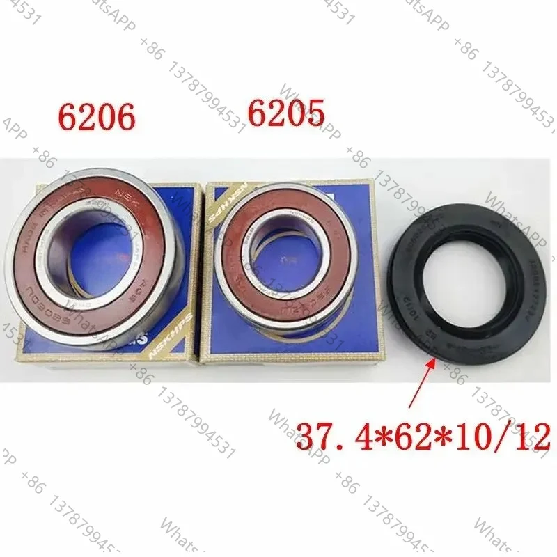 drum washing machine Water seal（37.4*62*10/12）+bearings 2 PCs（6206 6205）