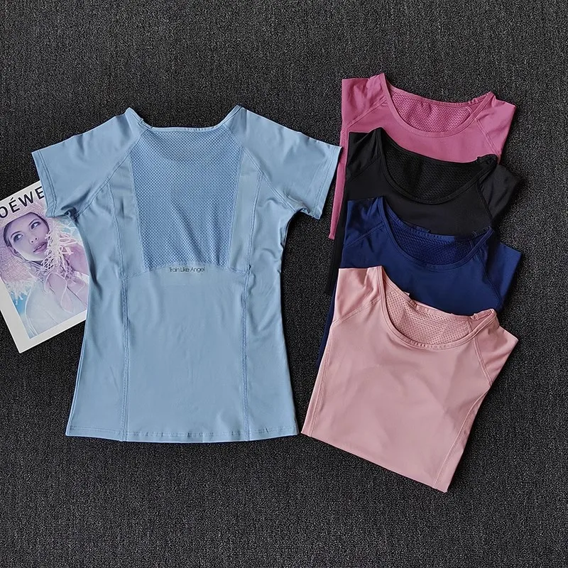 Outdoor Sports Shirt Sportswear Yoga Wear Women's Sports T-Shirt Fitness Clothes Running Yoga Top Female Workout Tops T-shirt image 3