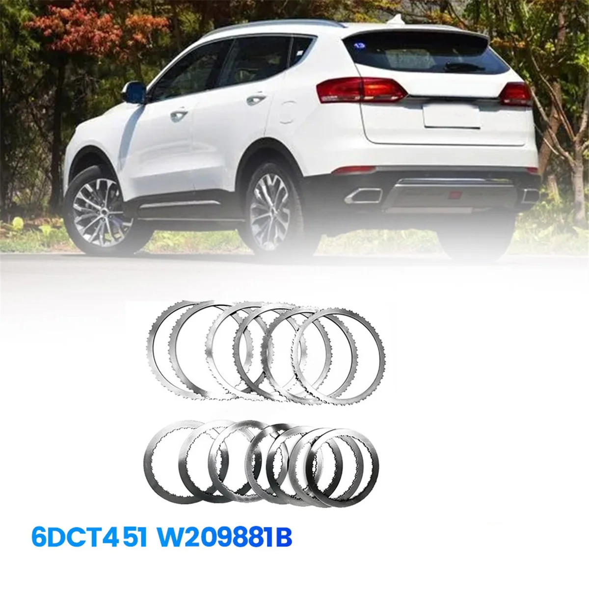 1Set/13pcs Transmission Clutch Steel Plates Kits 6DCT451 W209881B for Great Wall Haval H6 H7 Series Gearbox Steel Set