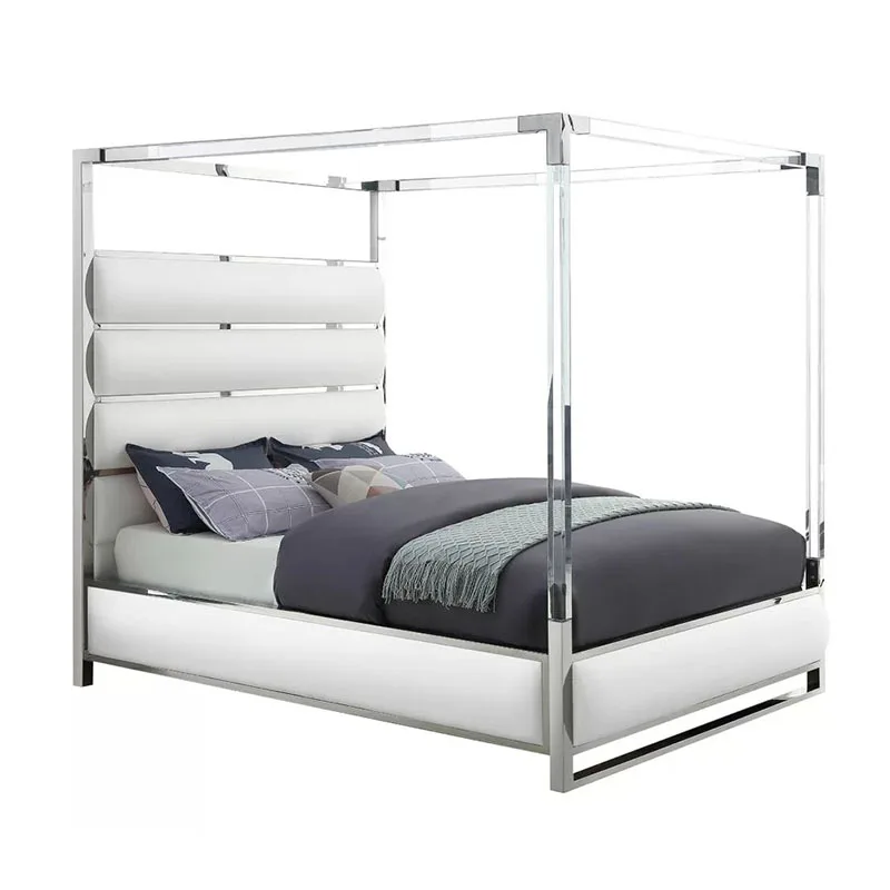

# Plywood Double Bed Design Camas Matrimonial Hotel Canopy Bed Frame Queen Size Tufted Upholstered California King Bed