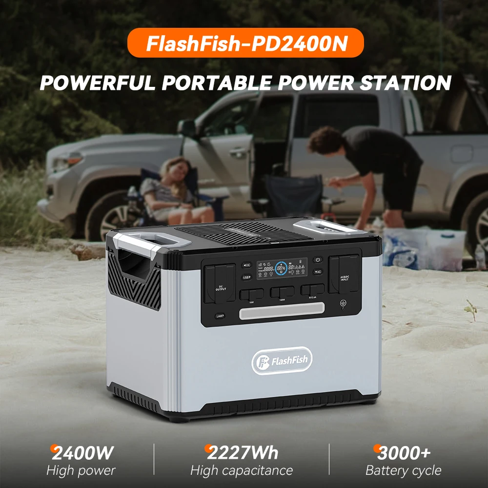 Flashfish Supplier Low Price 2000 Watt 2400W Power Station Portable Solar Generator with 100W Panel Completed Set for Outdoor