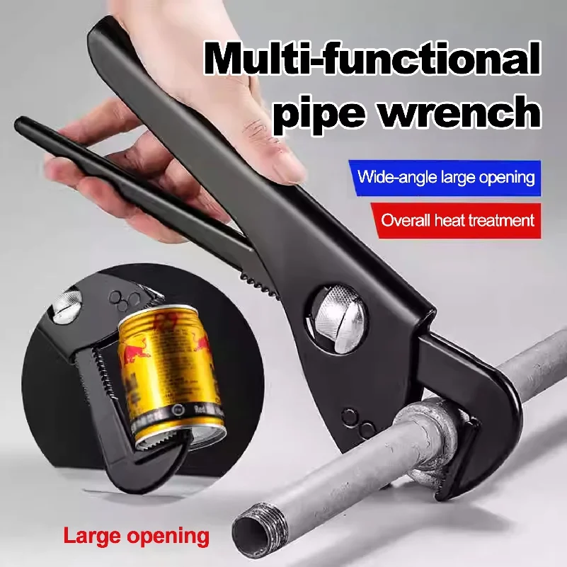 Heavy-Duty Adjustable Wrench & Pipe Pliers  7/10.5inch- High Hardness, Strong Torque, Wide-Angle Grip, Carbon Steel