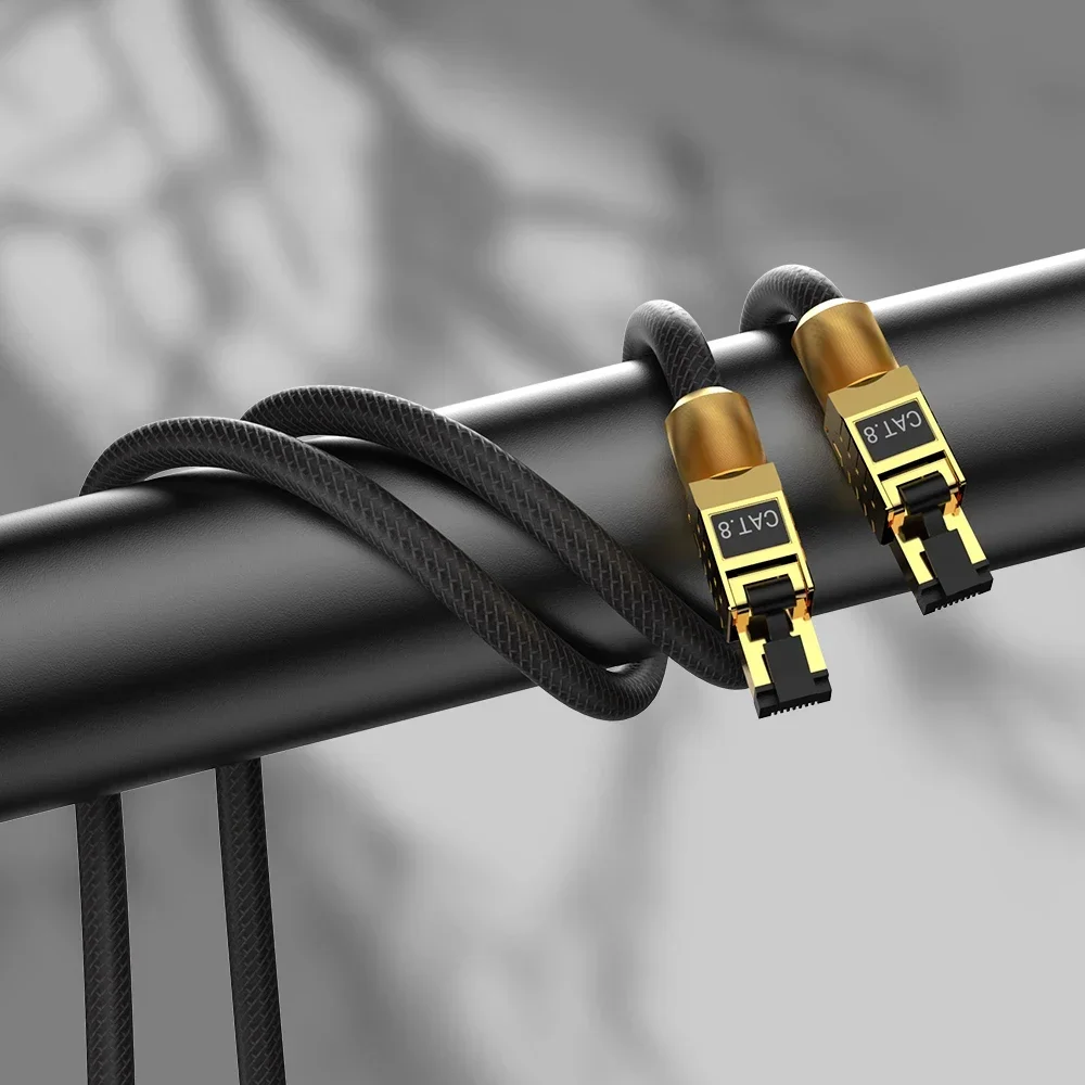 Viborg Audio LAN8 High Quality Pure Silver Cat8 Ethernet Cable RJ45 Network Cable for Optimal Data Transmission