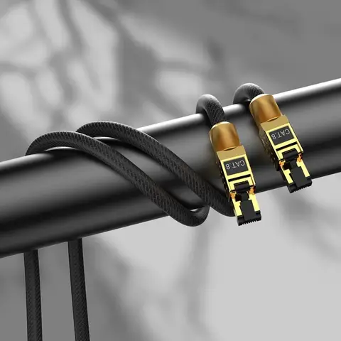 Viborg Audio LAN8 High Quality Pure Silver Cat8 Ethernet Cable RJ45 Network Cable for Optimal Data Transmission