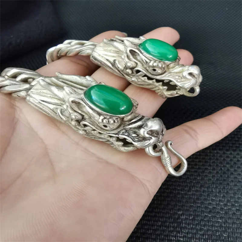 Mai Chuang/ Tibetan Silver Inlaid Bracelet Fashion Bangles Personality Charm Jewelry Exquisite Workmanship Men Women Couple Gift