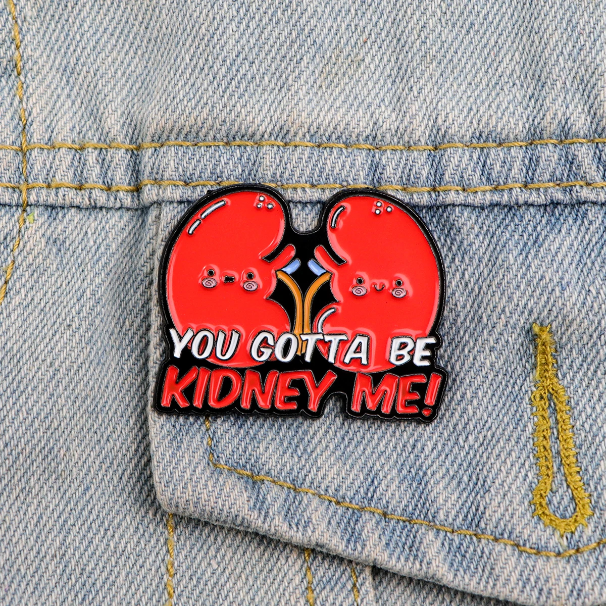 Kidney Enamel Pin Organ Brooch Pines Lapel Pins Badge on Backpack Clothing Accessories Medical Jewelry Gift for Doctor Nurse