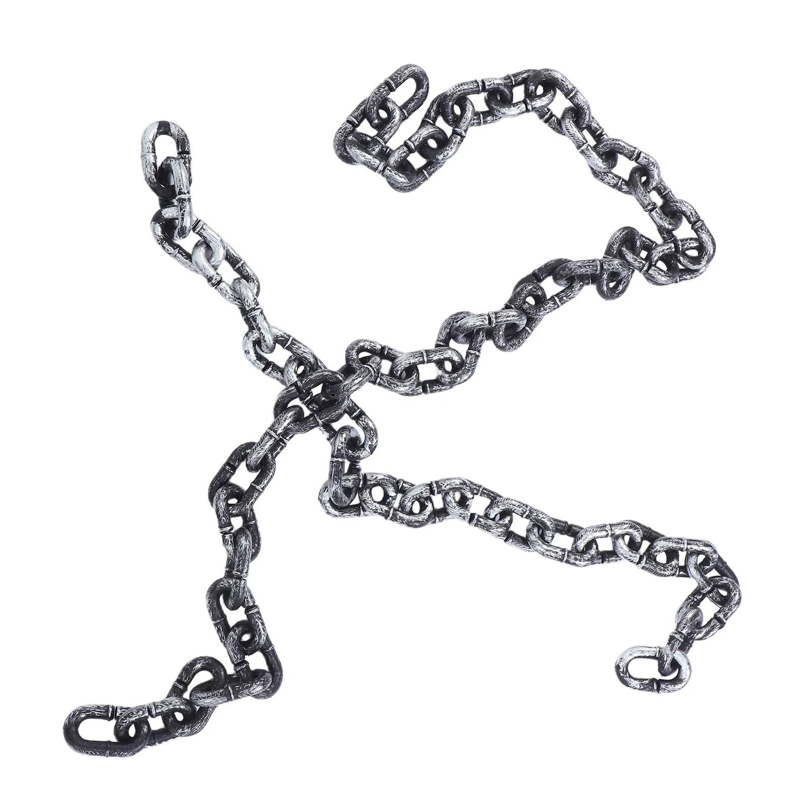 โซ่ตกแต่งฮาโลวีน 2 ชิ้น อุปกรณ์ประกอบชุดแฟนซี โซ่โลหะปลอมสำหรับงานปาร์ตี้ โซ่โฟมธีมโจรสลัด อุปกรณ์เสริมสำหรับถ่ายภาพธีมเรือนจำ