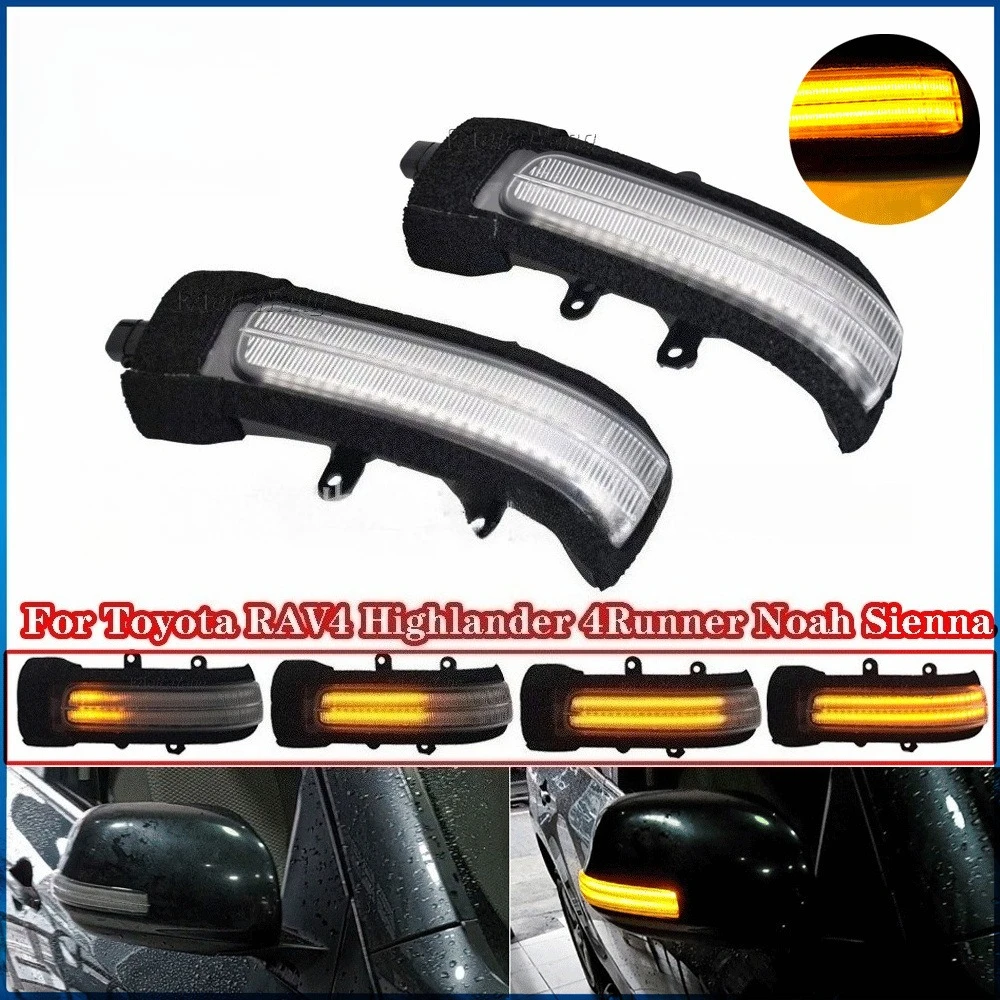 

2 шт. светодиодный последовательный указатель поворота бокового зеркала, подходит для Toyota RAV4 XA30, Tacoma, Sienna XL30