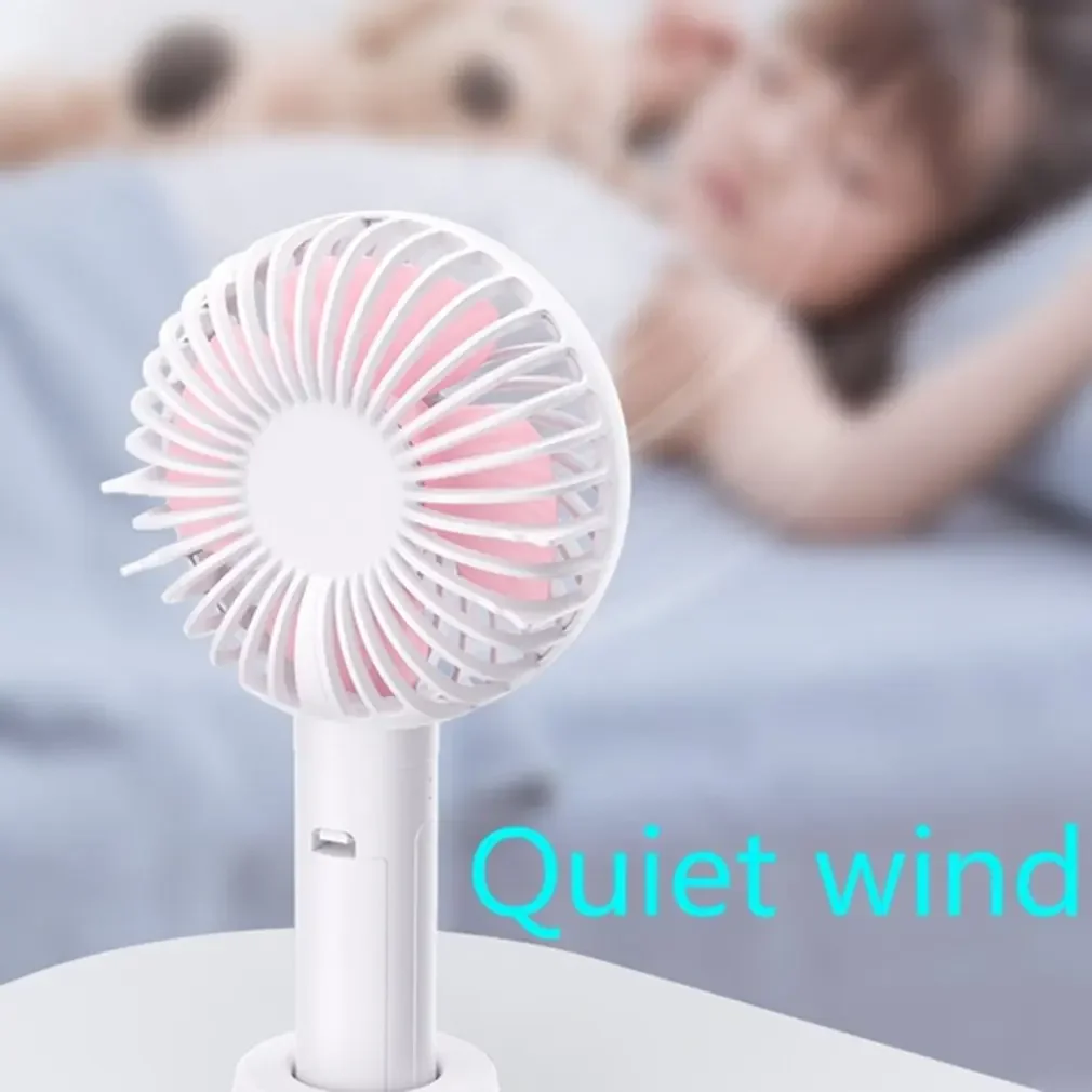 A20 Handheld USB Charging Mini Fan with Base - Silent Student Desk Table Fan