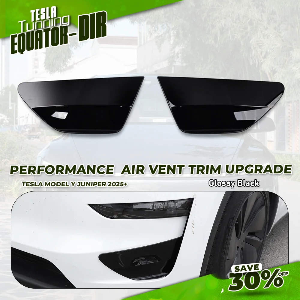For Tesla Model Y Juniper 2025+ Front Bumper Air Intake Trim, Gloss Black Vent Cover & Decorative Styling for Car Modification