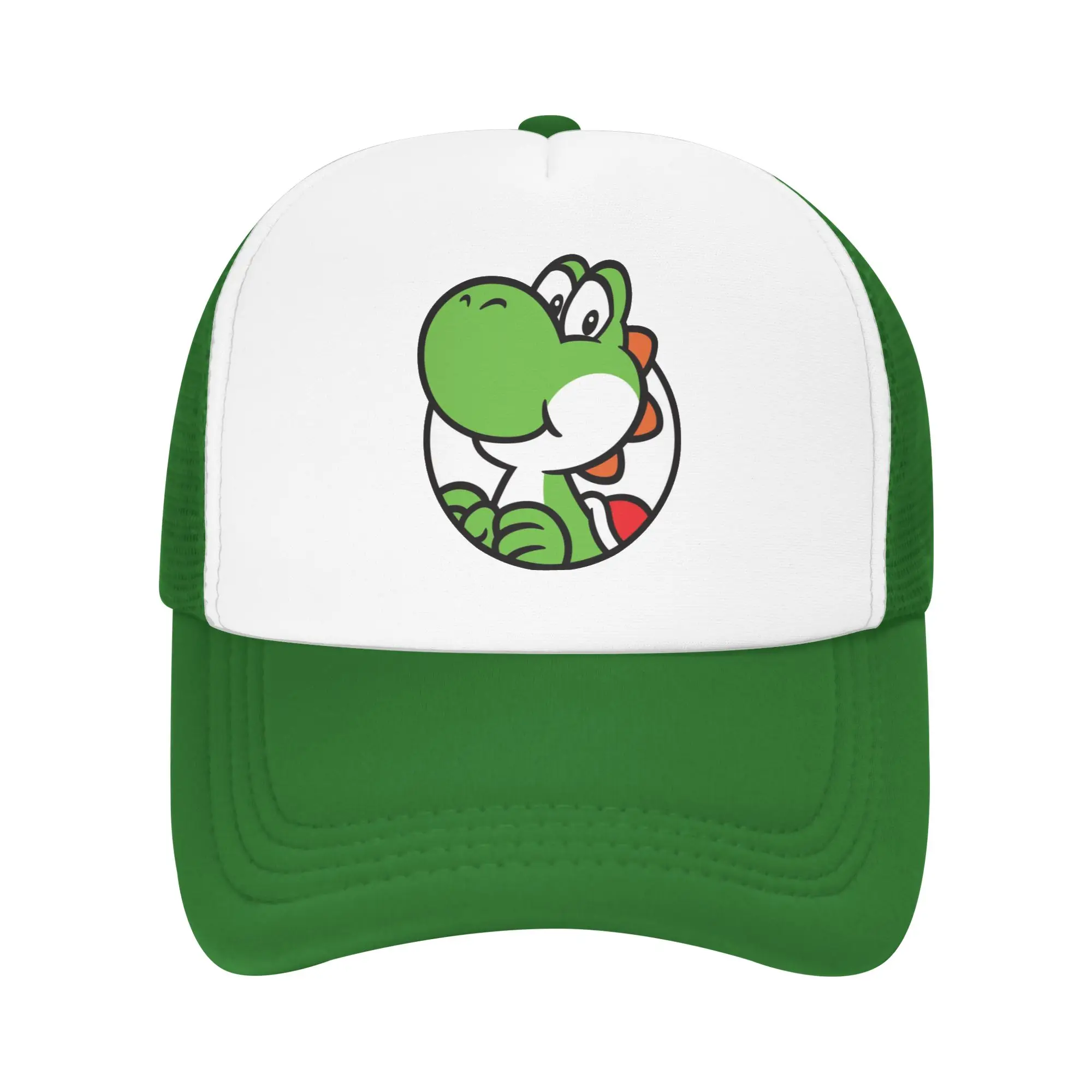 

Cooling Breathable Marioes characters yoshi Mesh Sun Cap Unisex Adjustable Foam Trucker Hat For Casual Headwear