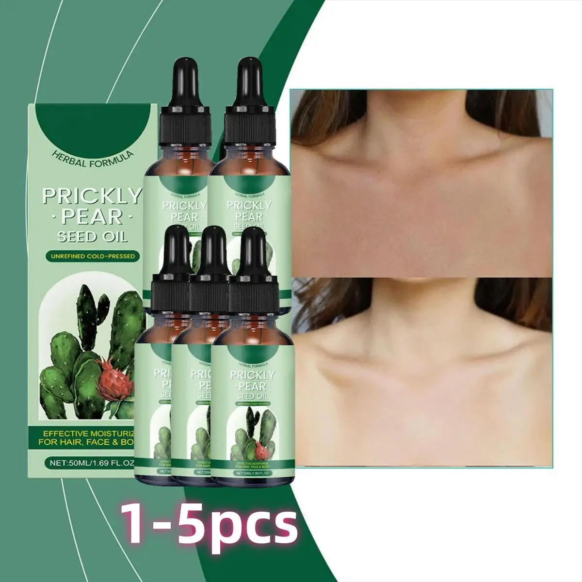 1-5PCS 100% Pure Organic Natural Cactus Seed Oil Whitening Moisturizing Anti Wrinkle Repair Soothing Body Massage Essential Oil