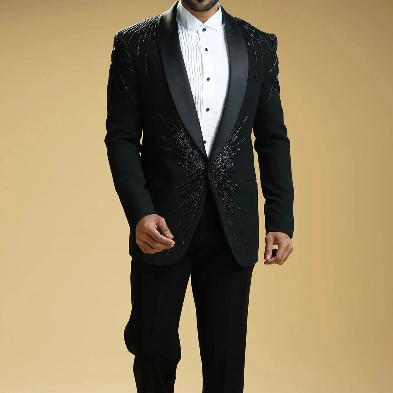 

Handsome Navy Blue Suits For Mens Business Blazer Wedding Groom Tuxedo Evening Dress 2 Piece Slim Fit Jacket Pants Costume Homme