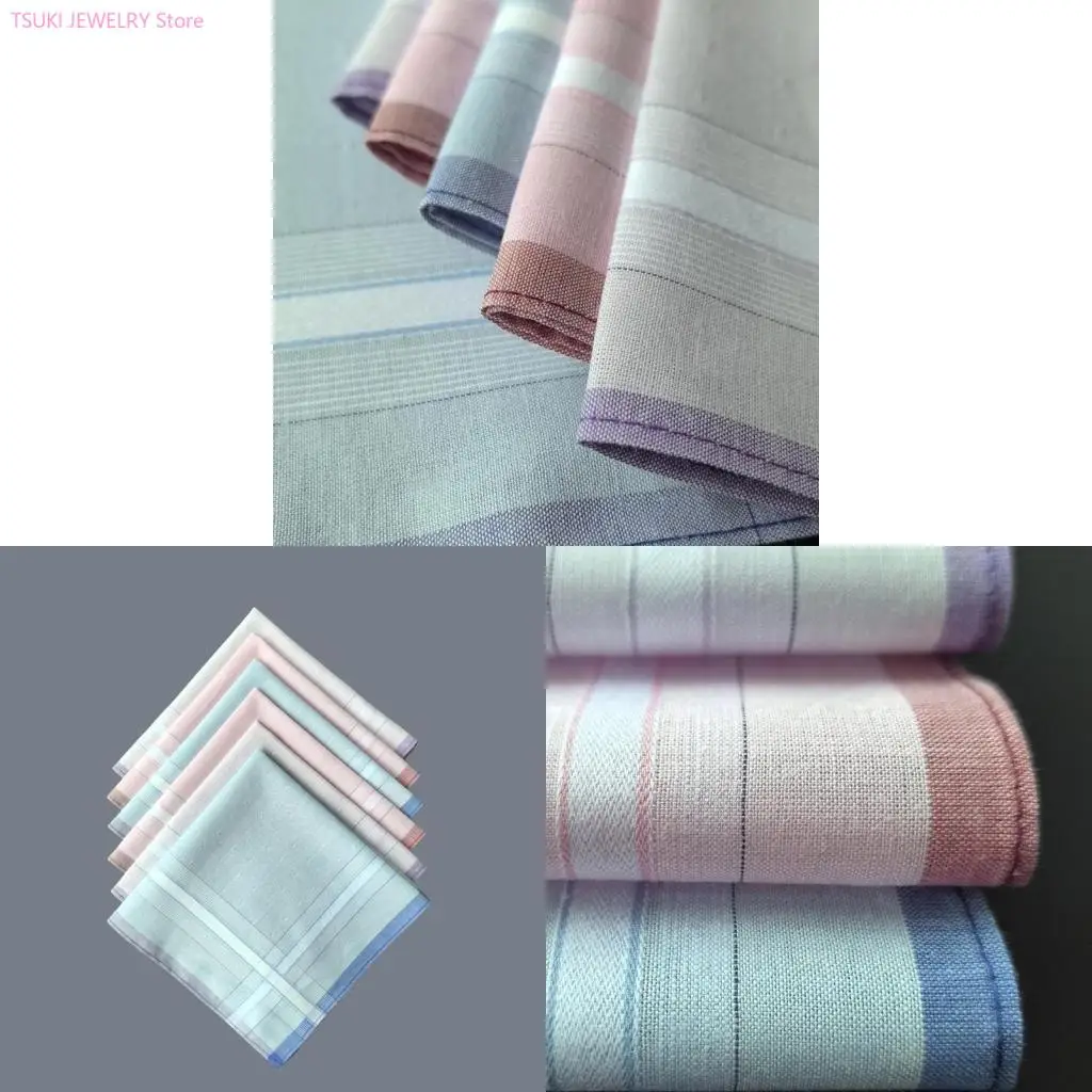

62KE 29x29cm Turban Handkerchief Unisex Face Towel Sweat Wipe Bandannas Hankies 6PCS