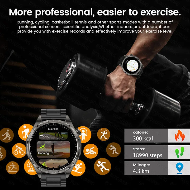 2026New GT6 Pro ساعة ذكية للرجال HD AMOLED شاشة GPS مسار الحركة معدل ضربات القلب بلوتوث دعوة 1.50 "الساعة الذكية IP67 مقاوم للماء