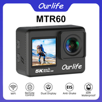 Ourlife MTR60 5K Action Camera 2.0'' Touch Screen EIS 170° Webcam 30M Waterproof 5X Zoom WiFi Sport Camera With Remote Control