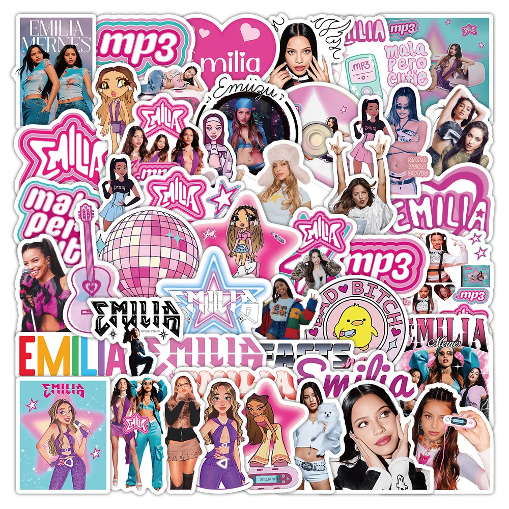 50 Uds Emilia pegatina estrella personalidad decoración creativa taza de agua pegatina de coche