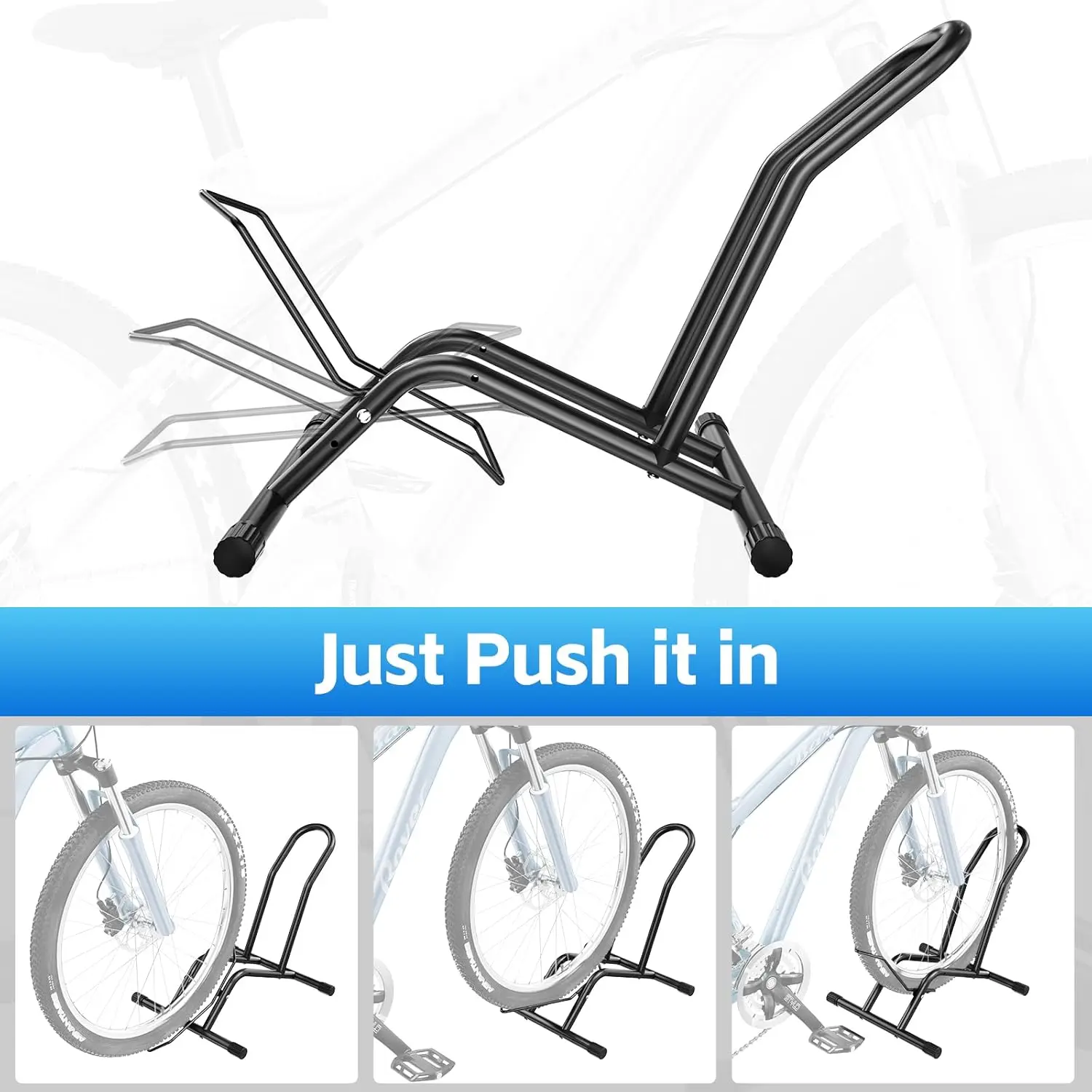 

Bike Floor Stand Indoor Bike Stand,Adjustable Bicycle Parking Stand Fit for 16"-29" Wheel Mini/Mountain/Road Bikes Heavy Duty