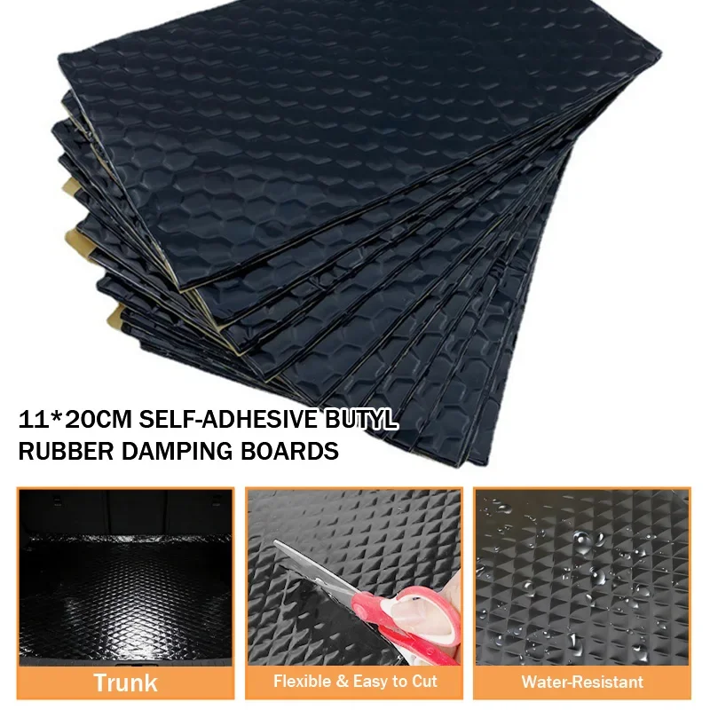 Self Adhesive Butyl Rubber Damping Board Car Sound Insulation Material Heat Resistant Vibration Damping Soundproofing Sheets