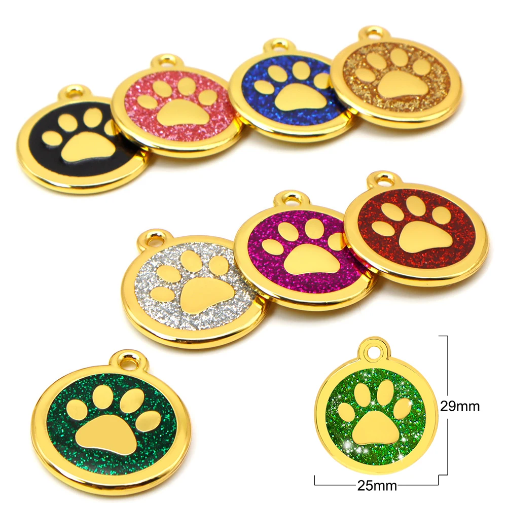 Personalized 20Pcs Pet Dog ID Tags Customized Puppy Cat Nameplate Anti-lost Pendant Metal Keyring Collar Accessories