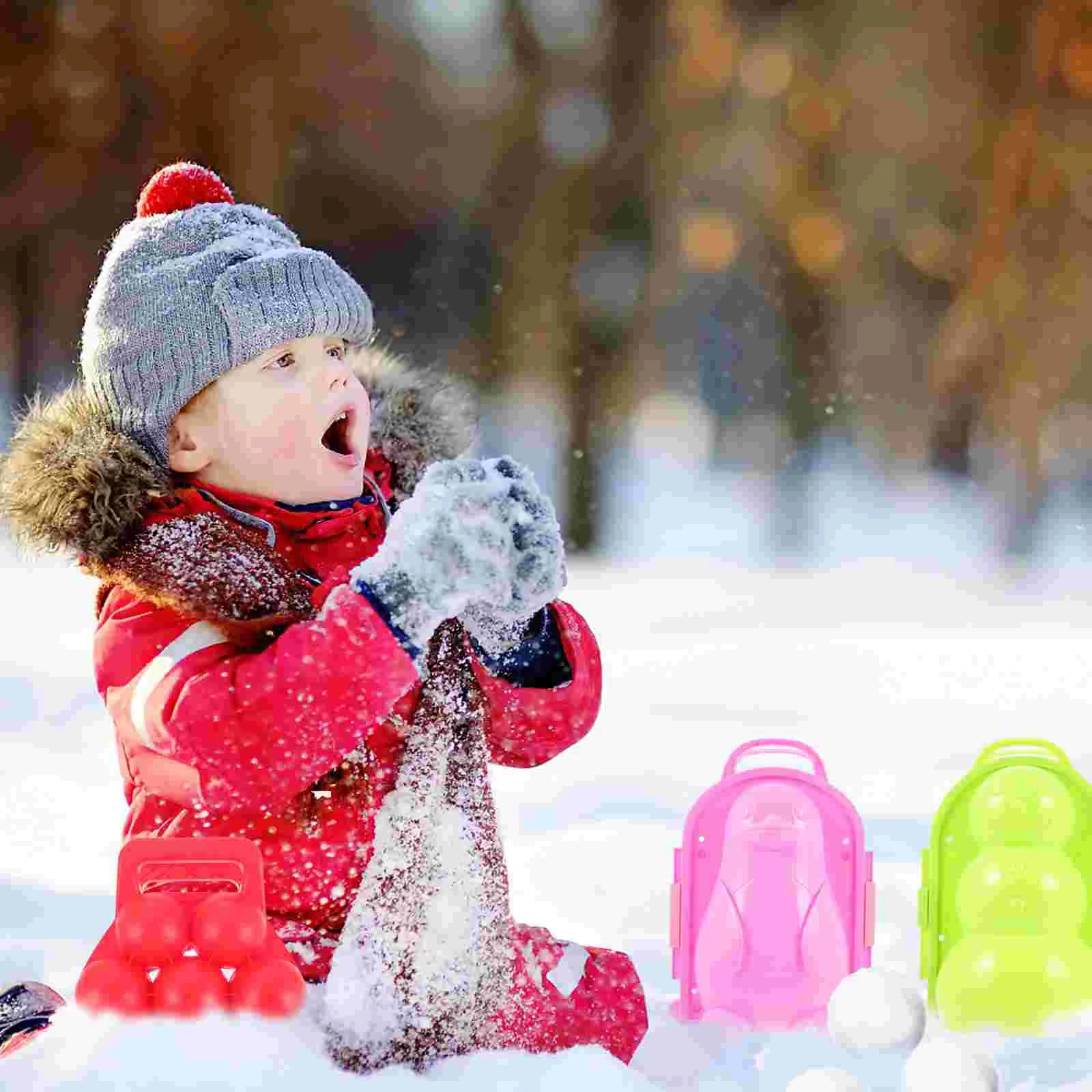 3 pezzi stampo palla di neve clip bambino globo di neve forma creatore giocattolo per bambini in plastica