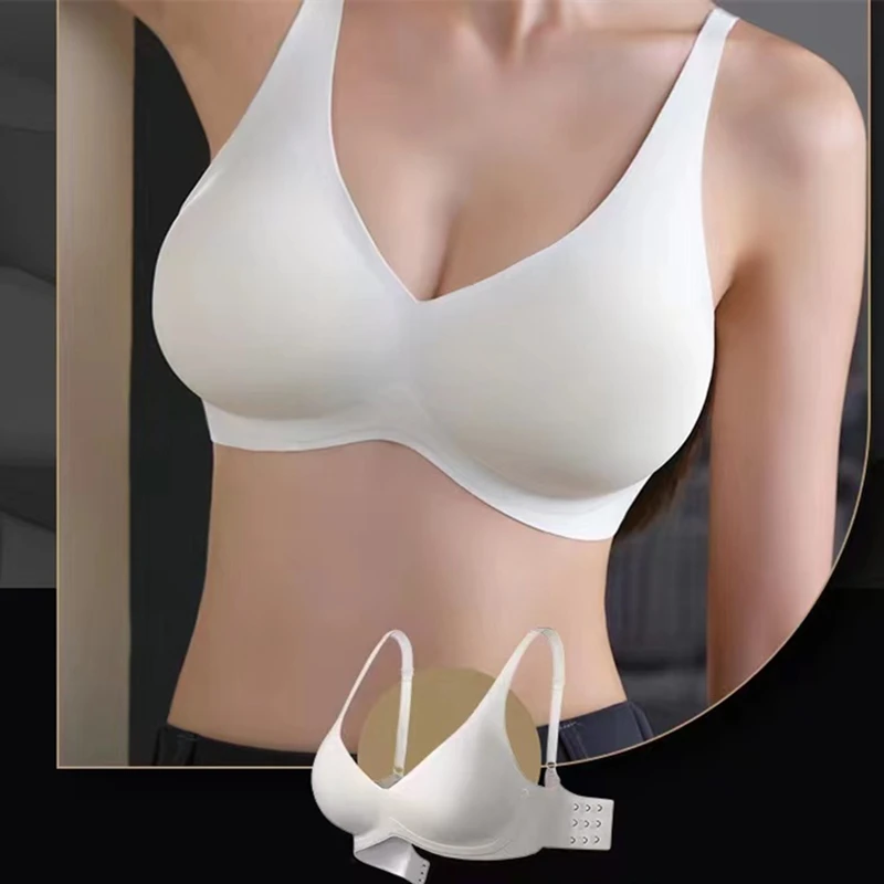 High-quality External Expansion Ladies\' Underwear Showing Breasts, Big Waist, Thin Seamless, No Steel Ring, Breathable Sexy Bra