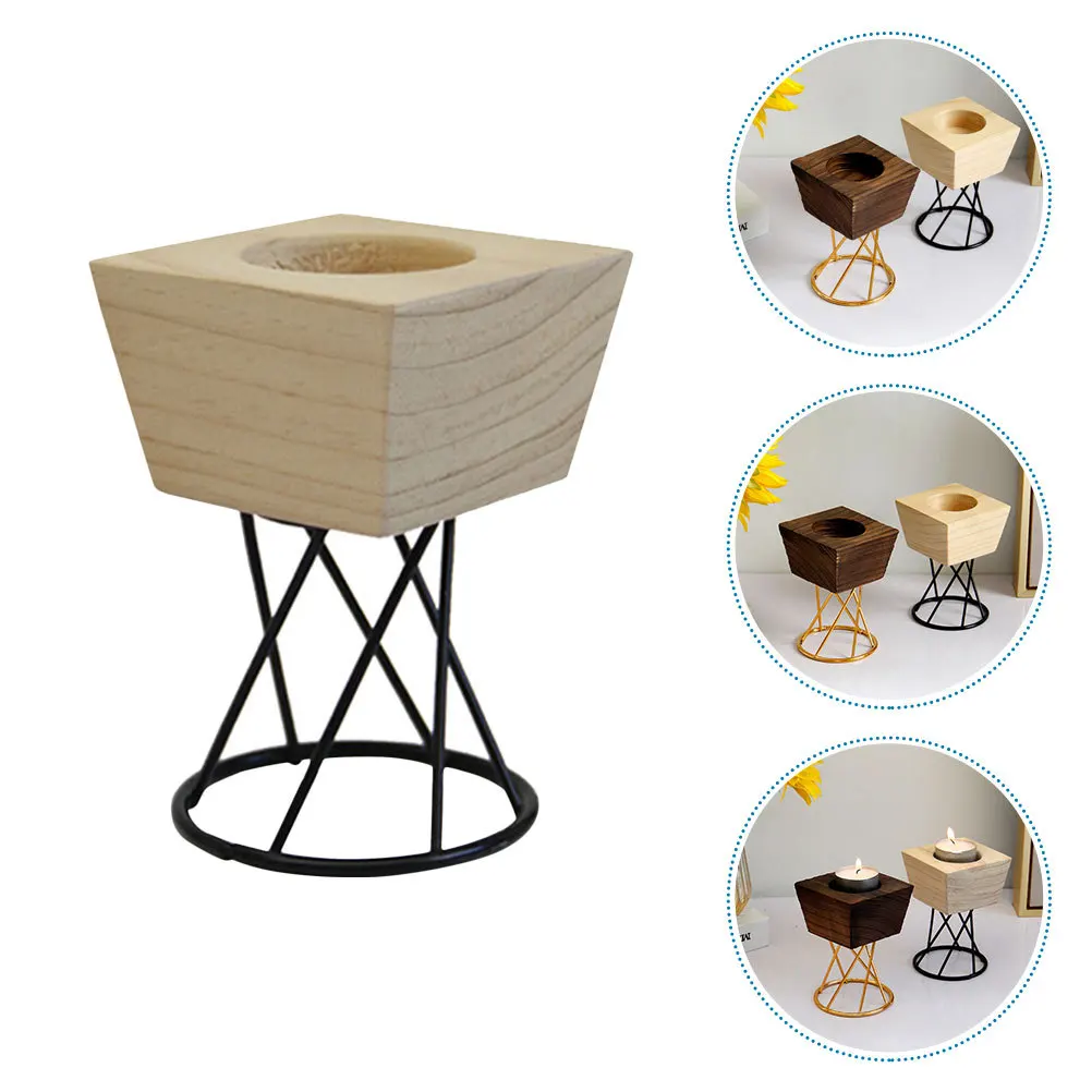 

Wooden Holder Simple Design Tabletop Decor For Home Wedding Party Farmhouse Style Wood Candlestick Craft Decoration
