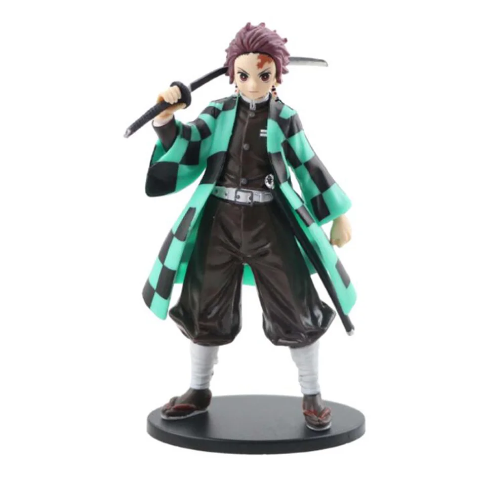 Anime 16cm demon slayer figura kamado tanjirou nezuko figuras de ação pvc modelo brinquedos zenitsu estatueta inosuke kimetsu não yaiba