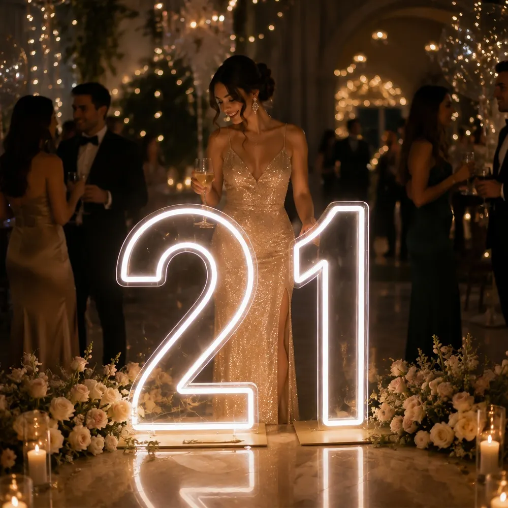 Large Neon Letters A-Z Numbers 0-9 Custom Marquee Light Up Sign For Wedding Event Party Decoration