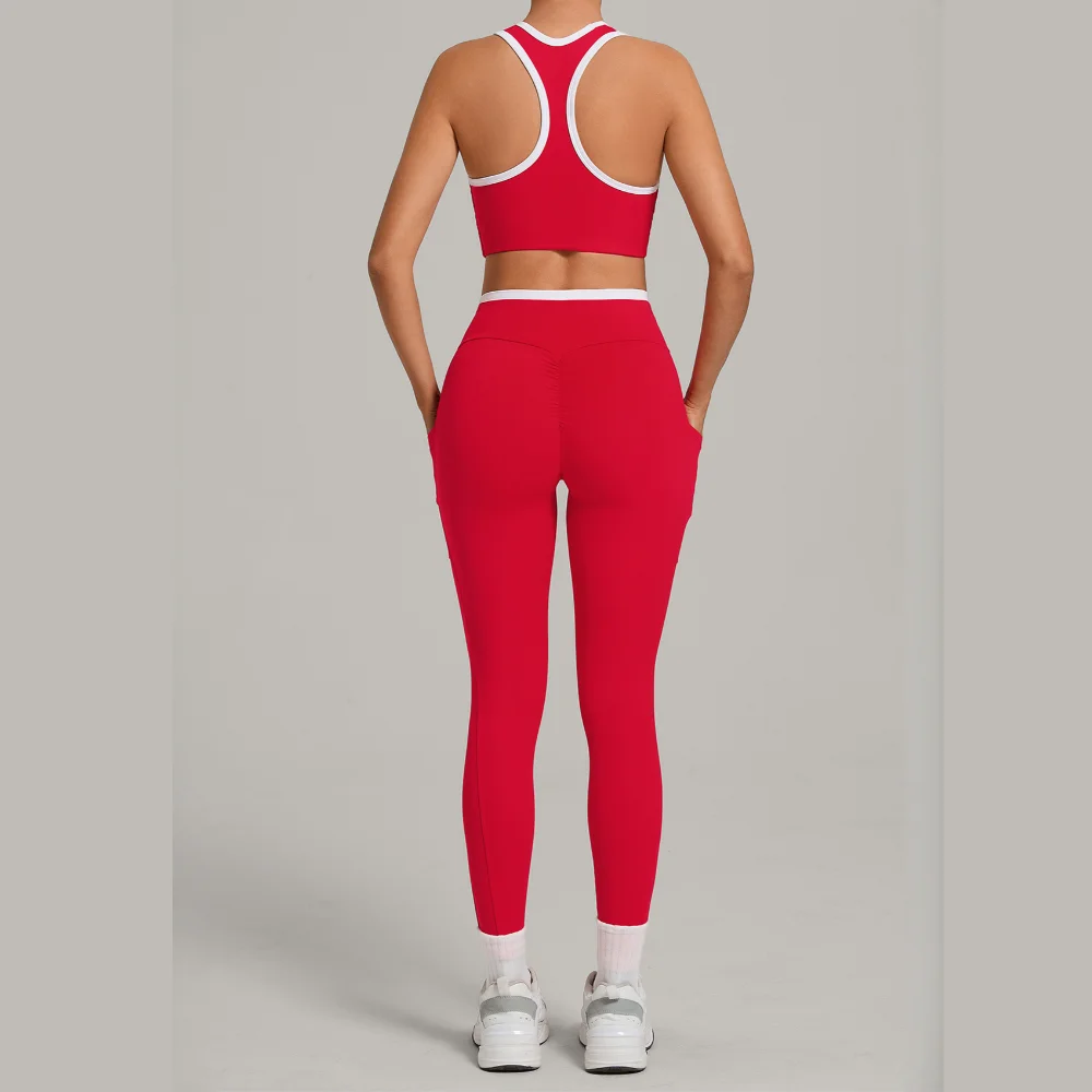 Yoga Set Women Tracksuit Athletic Wear 2 Piece Pilates Fitness Suit Gym Clothes Workout Push Up Clothes Sports Bra Leggings Suit