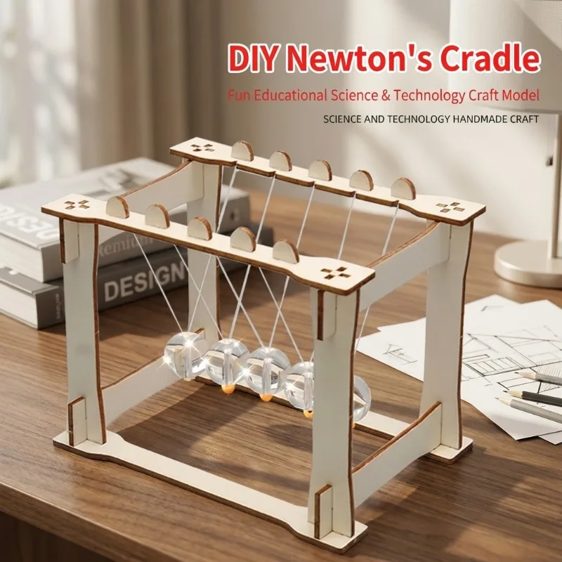 Newton's Cradle Physics Demo Desk Decor DIY Science Experiment Kit Handmade Technology Material Physics Model Invention Toy