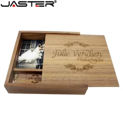 JASTER orzech maple Album fotograficzny drewno usb + pudełko Pendrive Pendrive 4GB ~ 64GB U dysk fotografia prezent ślubny darmowe własne logo