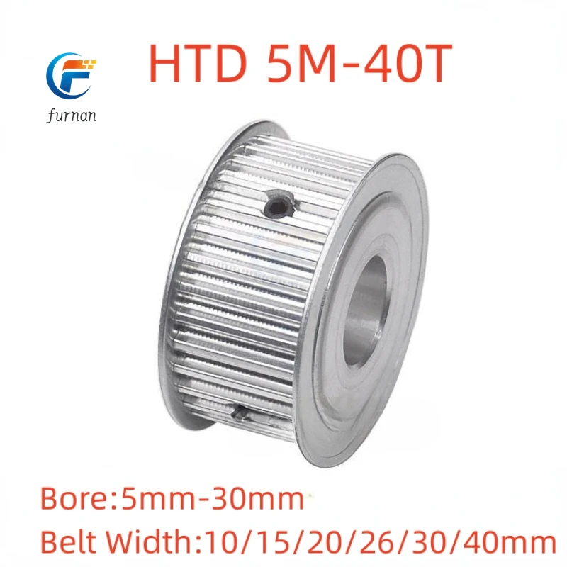 AF Type 40 Teeth HTD 5M Timing Pulley Bore 5mm-30mm for 10/15/20/26/30/40mm Width Belt Used In Linear Pulley 5GT