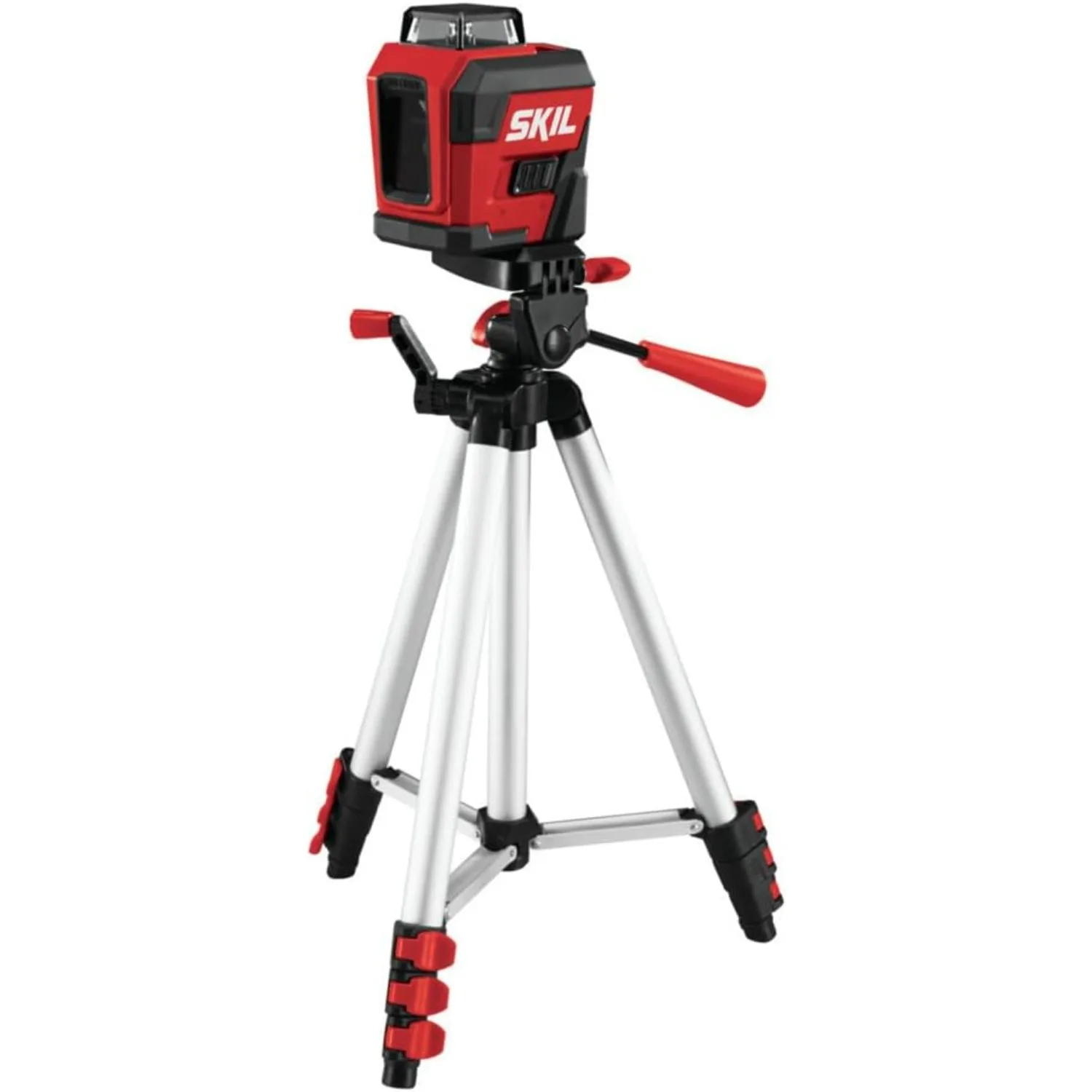 65ft. 360° Red Self-Leveling Cross Line Laser Level w/ Rechargeable Charging Port,w/ Compact Tripod & Carry Bag - LL932201