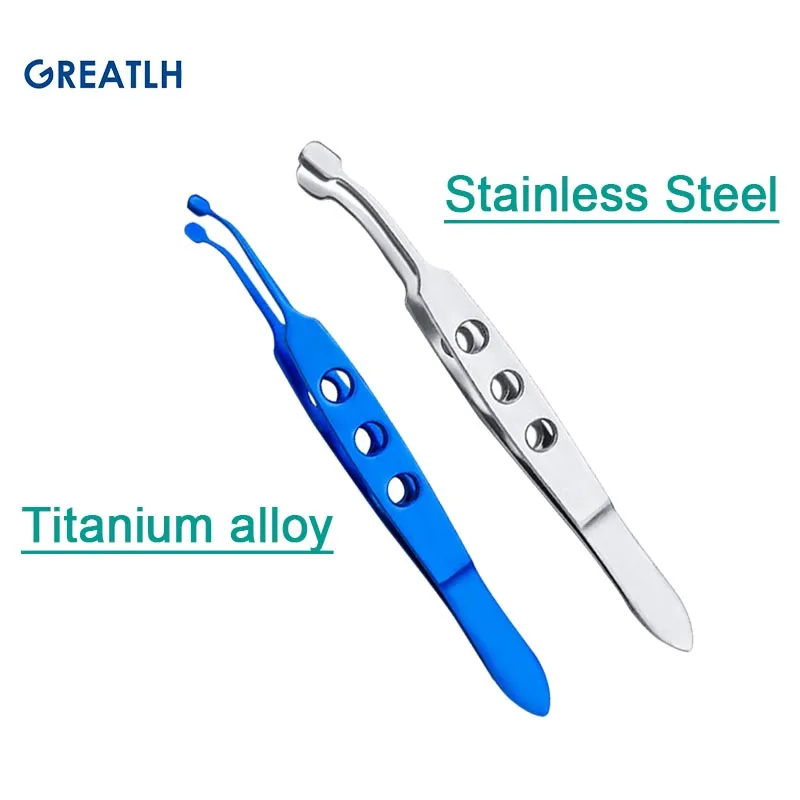 Eyelid Massaging Forceps Titanium Stainless Tweezers Tools Ophthalmic Instrument 10cm