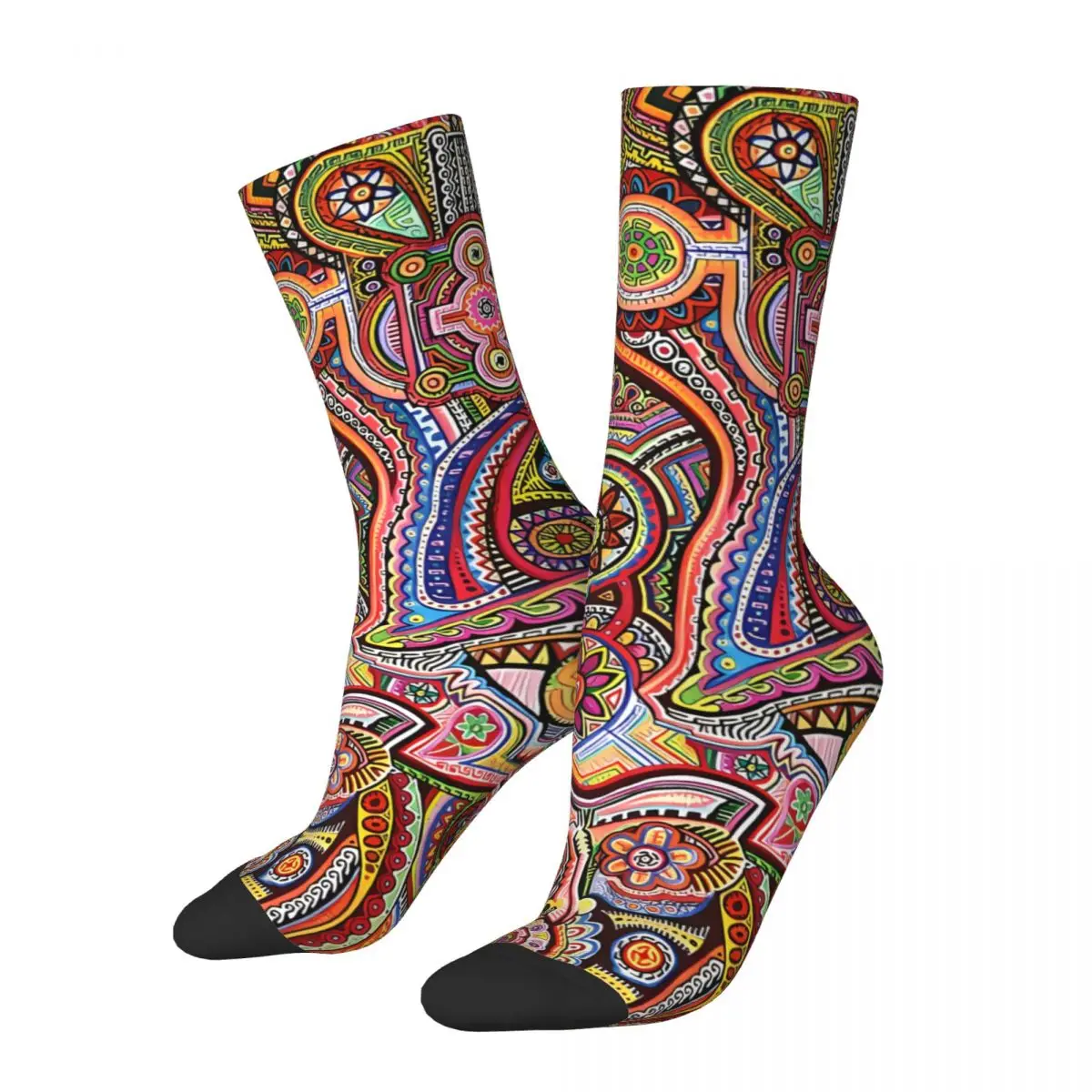 Psychedelic Pattern Hypogognia Men\'s Socks Vintage Harajuku Street Style Novelty Pattern Crew Sock